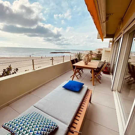 Rose Des Sables- Appartement Familial - Terrasse - Parking- 1Ere Ligne Mer Carnon Апартаменты Могио